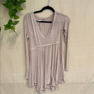 Free People Purple Long Sleeve Asymmetrical Tunic